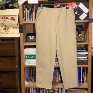 BLAIR-women’s tan stretch-waistband pleated pants